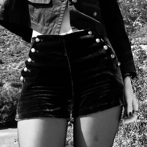 Intermix Alex Velvet Shorts